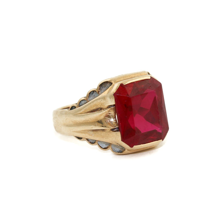 Synthetic Rub Ring 10k Ring - Kingdom Jewelry