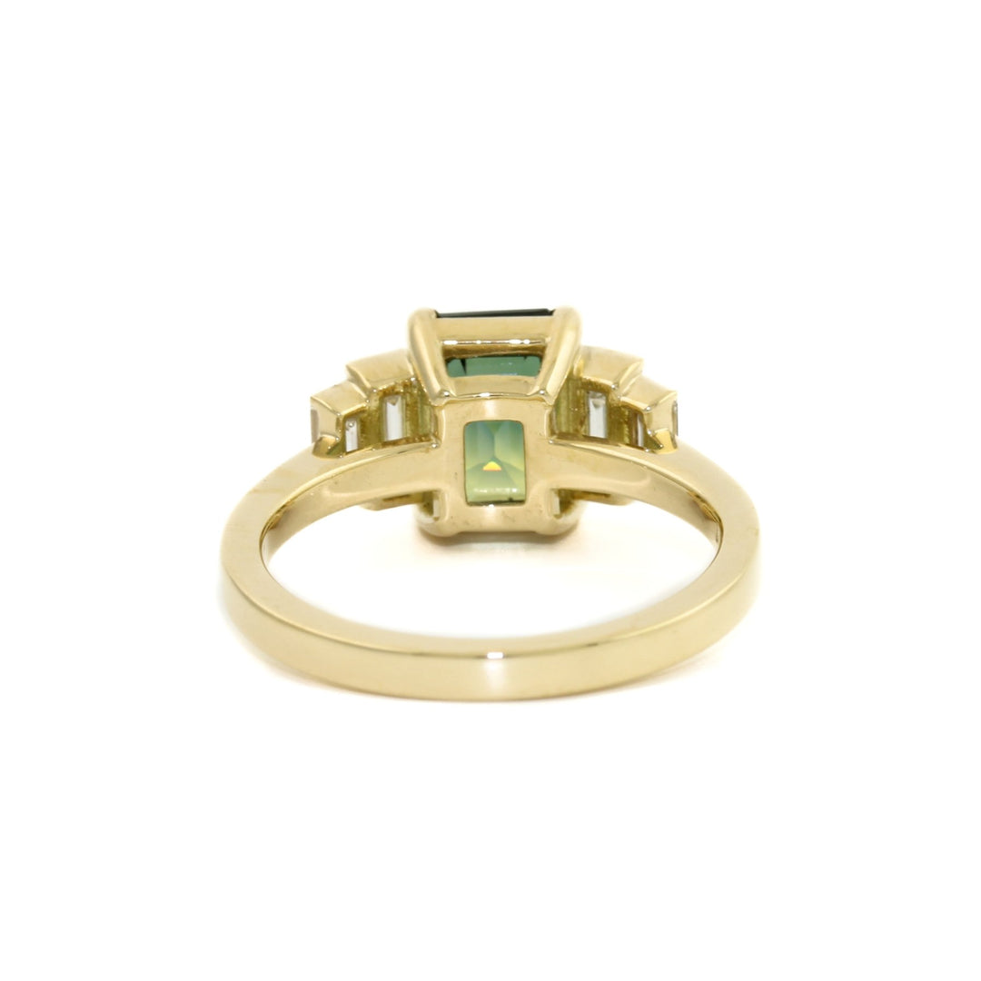 Tanna Emerald-Cut Sapphire x Diamond Engagement Ring - Kingdom Jewelry