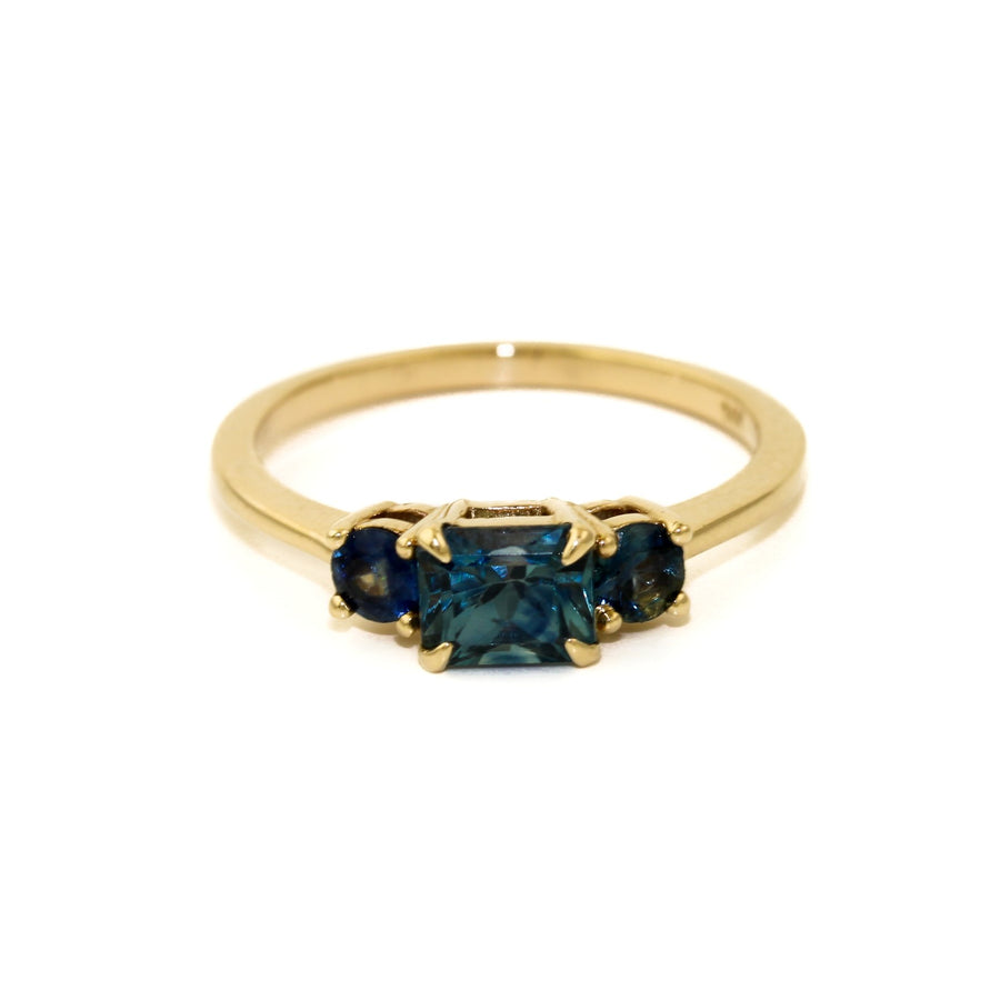 Teal Sapphire Engagement Ring - Kingdom Jewelry