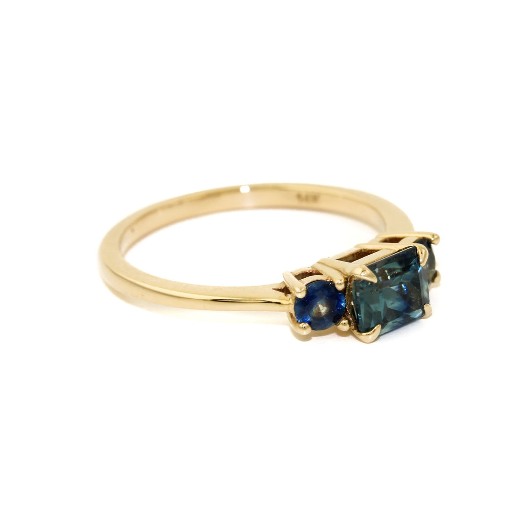 Teal Sapphire Engagement Ring - Kingdom Jewelry