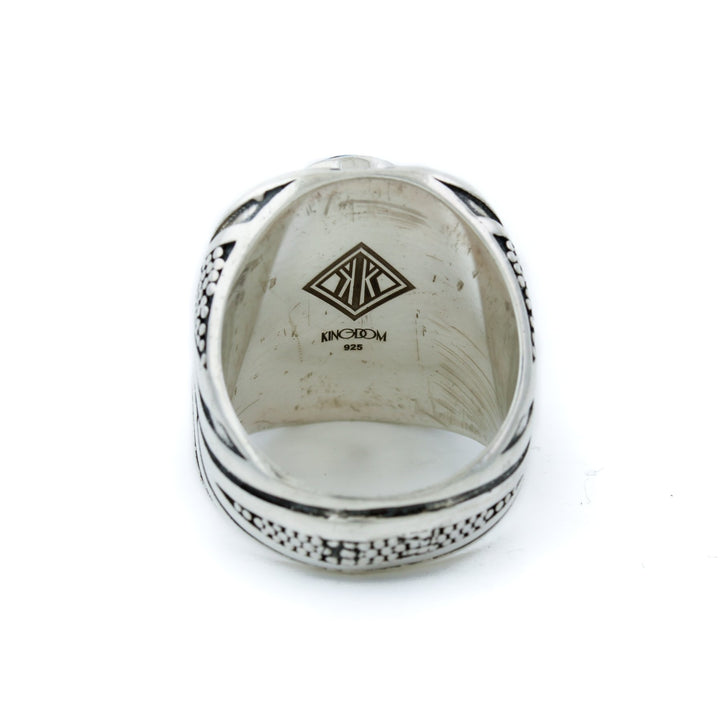 Textured Burst Ring with Morenci Turquoise - Kingdom Jewelry