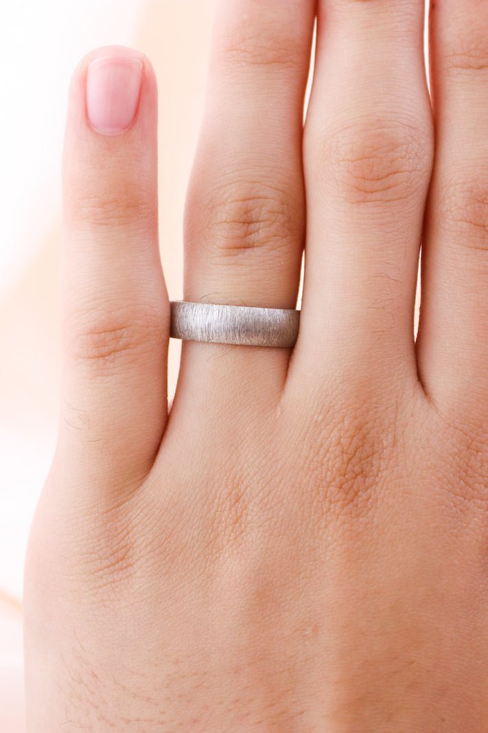 Textured Rounded Silver Band - Kingdom Jewelry