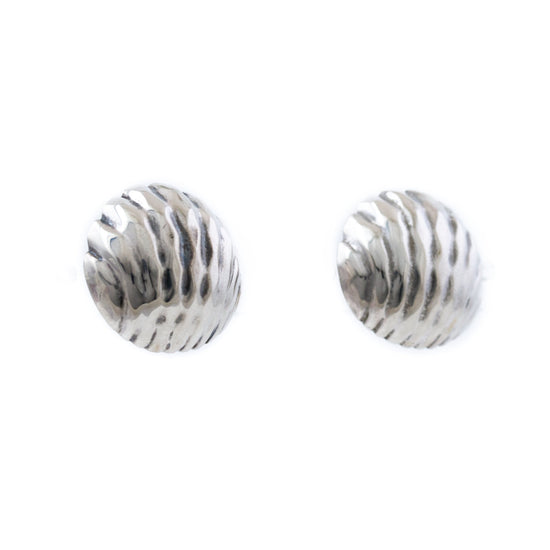 Textured Silver Shell Earrings - Kingdom Jewelry