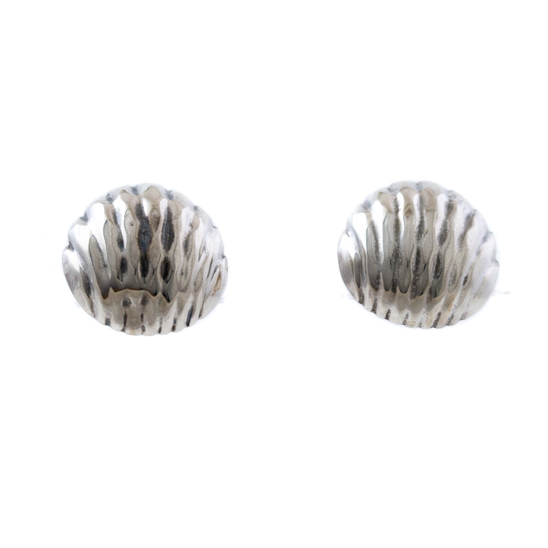 Textured Silver Shell Earrings - Kingdom Jewelry