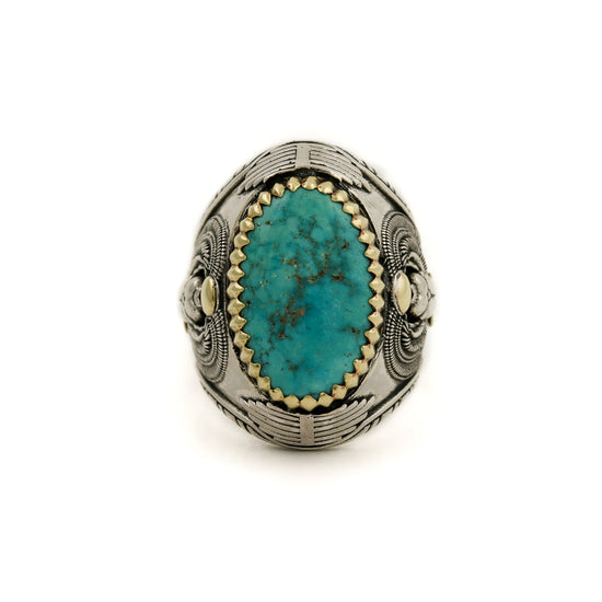 The "Ramses" Ring x Carico Lake Turquoise - Kingdom Jewelry