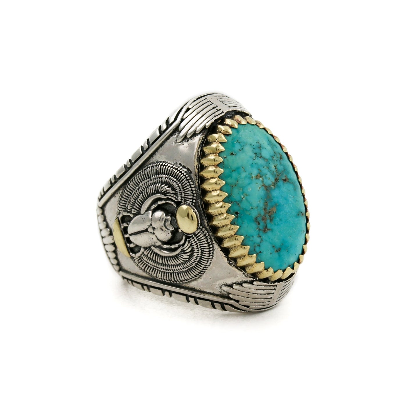 The "Ramses" Ring x Carico Lake Turquoise - Kingdom Jewelry