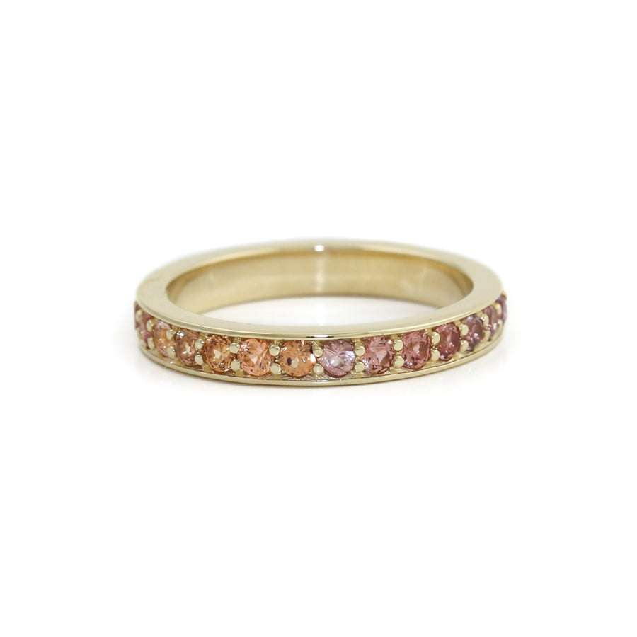 The Sweet Peach x 14k Padparadscha Sapphire Semi Infinity Band - Kingdom Jewelry