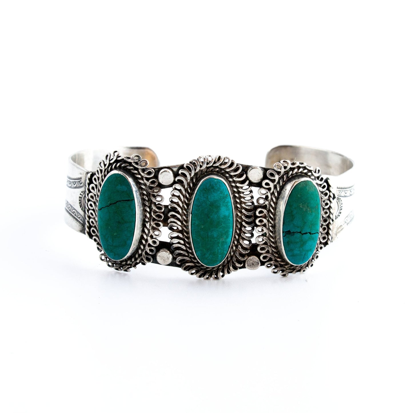 Three Stone Turquoise Cuff - Kingdom Jewelry