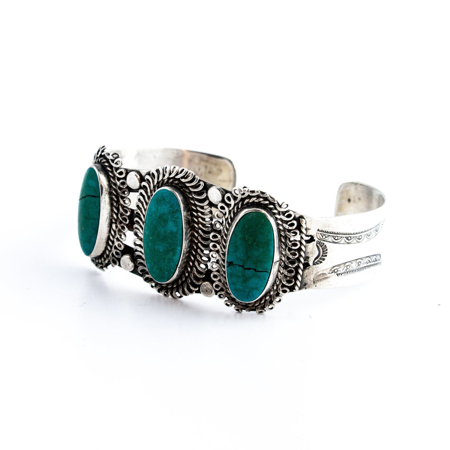 Three Stone Turquoise Cuff - Kingdom Jewelry