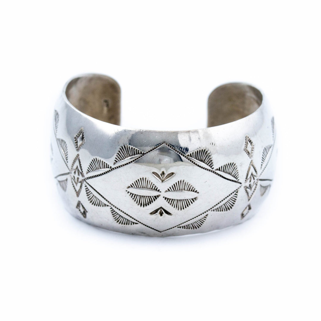 Traditionally Stamped Navajo Cuff - Kingdom Jewelry