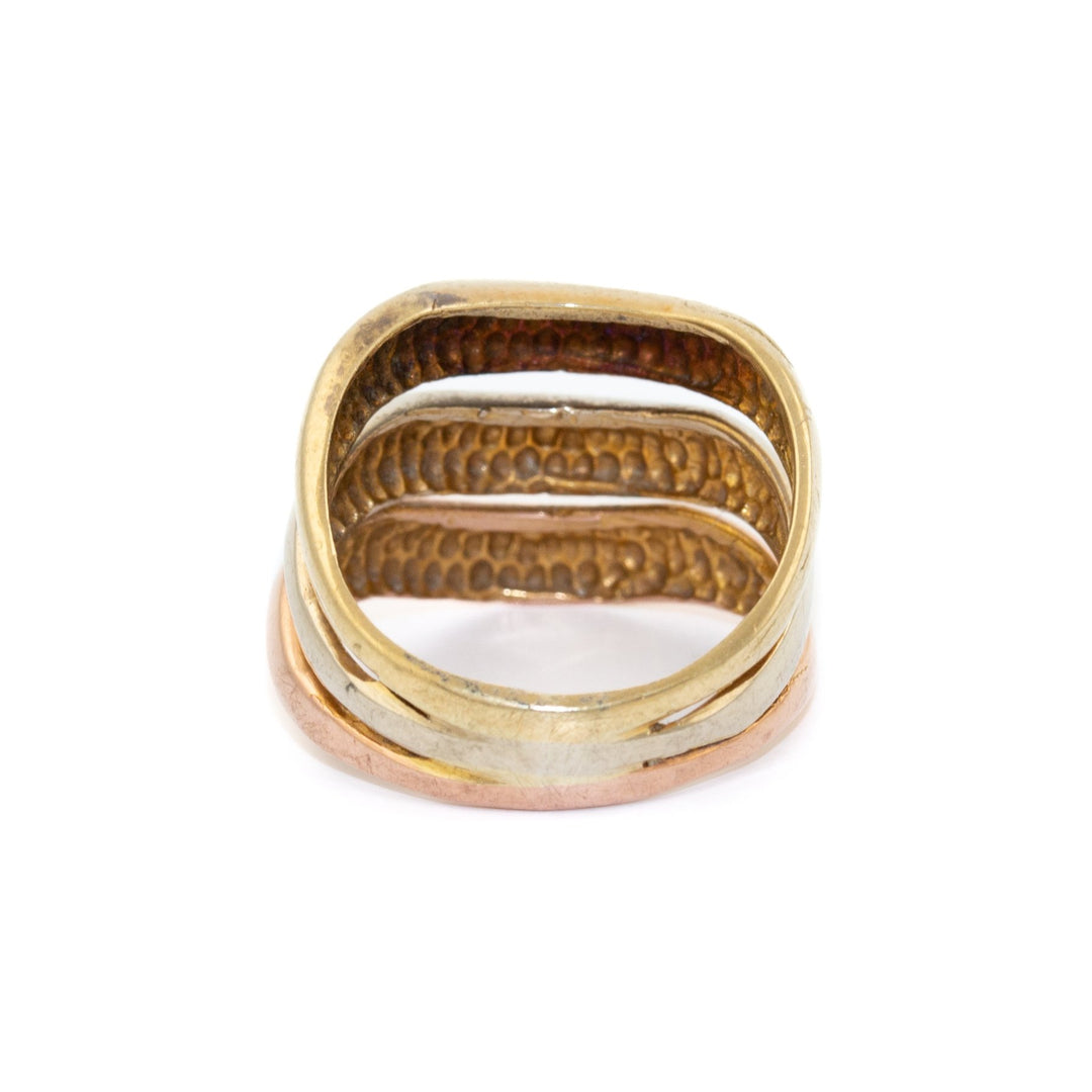 Tri Gold Curvature Ring - Kingdom Jewelry