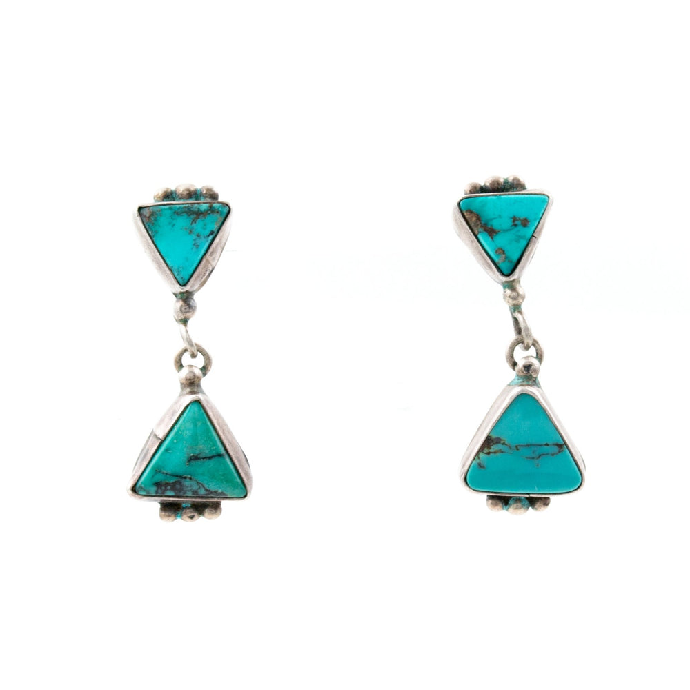 Triangle Cut Turquoise Navajo Earrings - Kingdom Jewelry