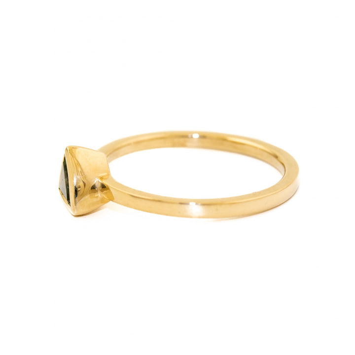 Triangular-Cut Montana Sapphire Ring - Kingdom Jewelry