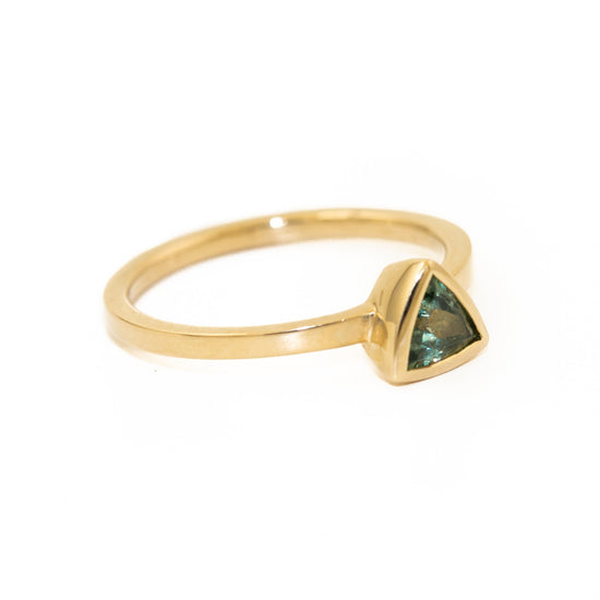 Triangular-Cut Montana Sapphire Ring - Kingdom Jewelry