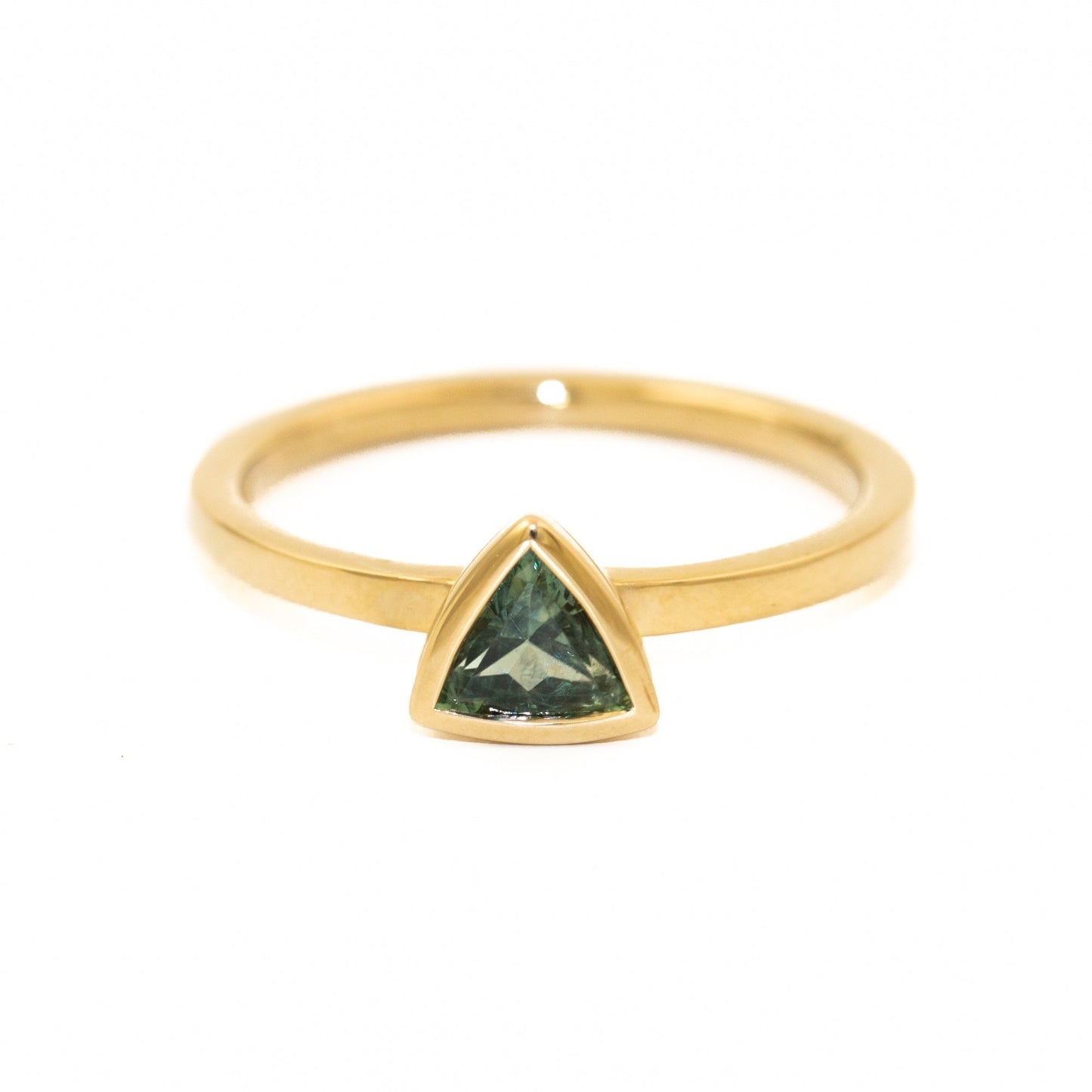 Triangular-Cut Montana Sapphire Ring - Kingdom Jewelry