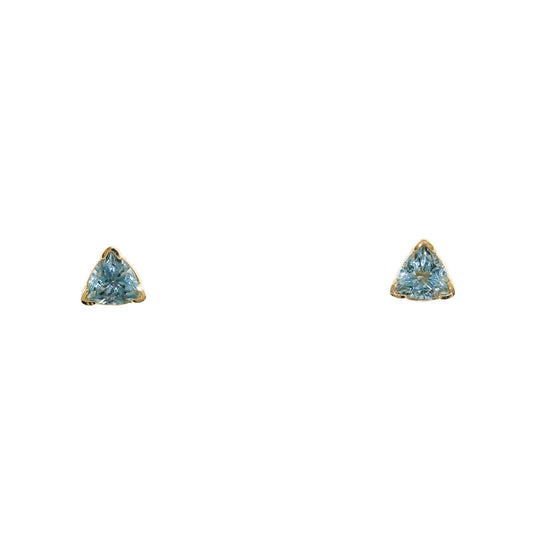 Trillion 14k Aqua Studs - Kingdom Jewelry