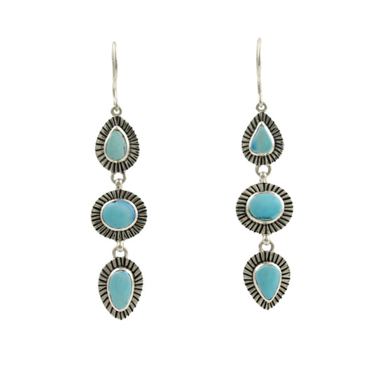 Triple Duty "Vias" Dangle Earrings x Golden Hills Turquoise - Kingdom Jewelry