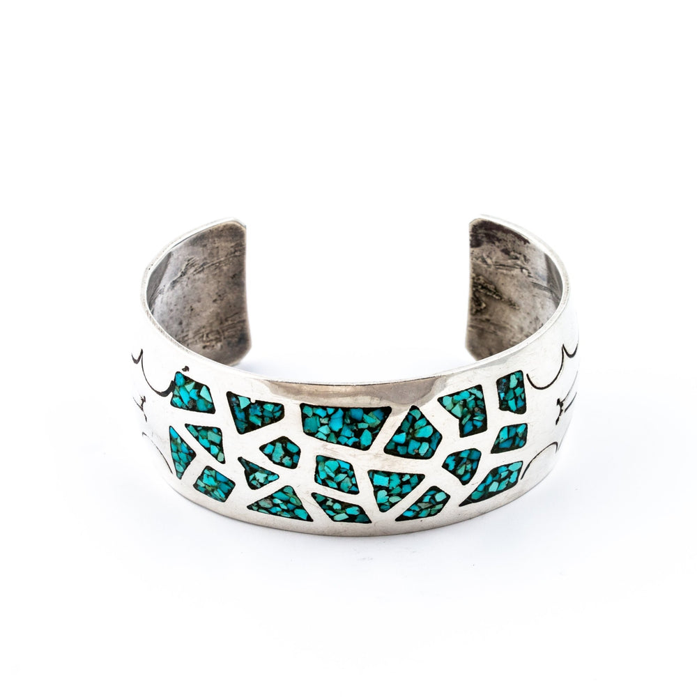 Turquoise Chip Inlay Cuff - Kingdom Jewelry