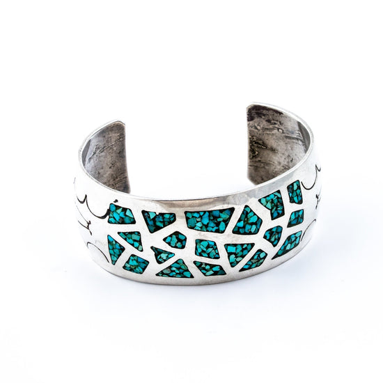 Turquoise Chip Inlay Cuff - Kingdom Jewelry