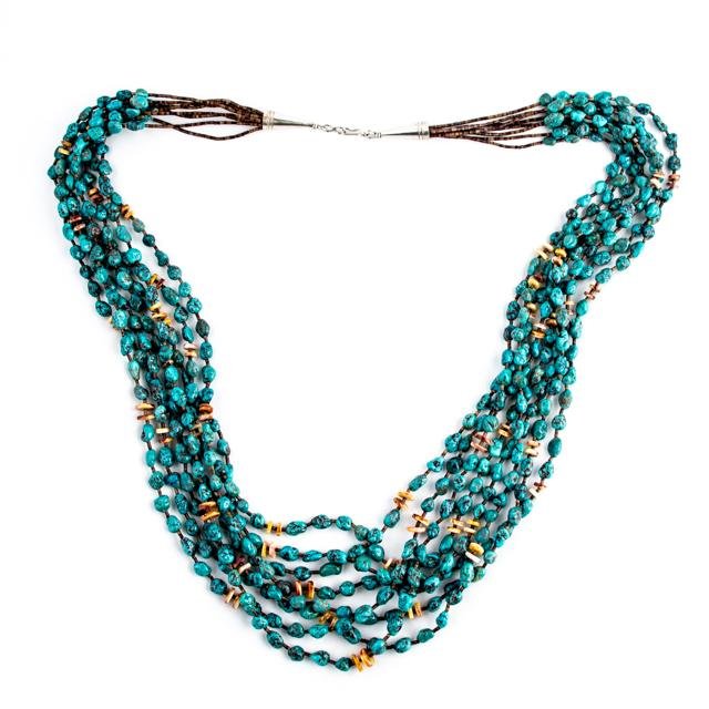 
                      
                        Turquoise Heishi Cluster Necklace - Kingdom Jewelry
                      
                    