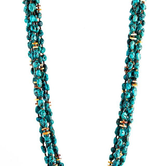 Load image into Gallery viewer, Turquoise Heishi Cluster Necklace - Kingdom Jewelry
