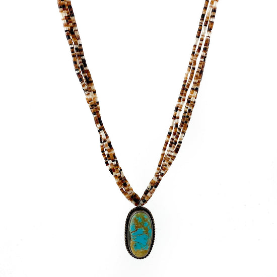 Load image into Gallery viewer, Turquoise Pendant Heishi Necklace - Kingdom Jewelry
