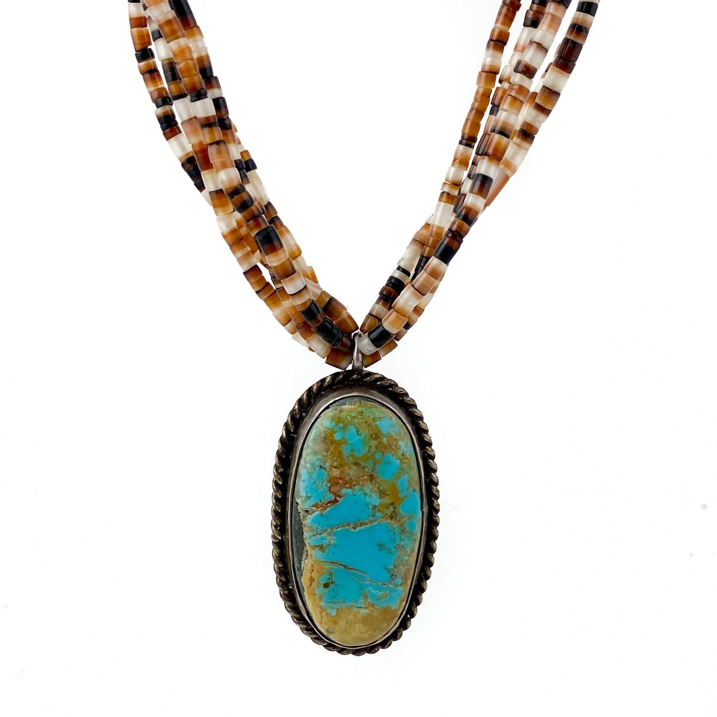 Load image into Gallery viewer, Turquoise Pendant Heishi Necklace - Kingdom Jewelry
