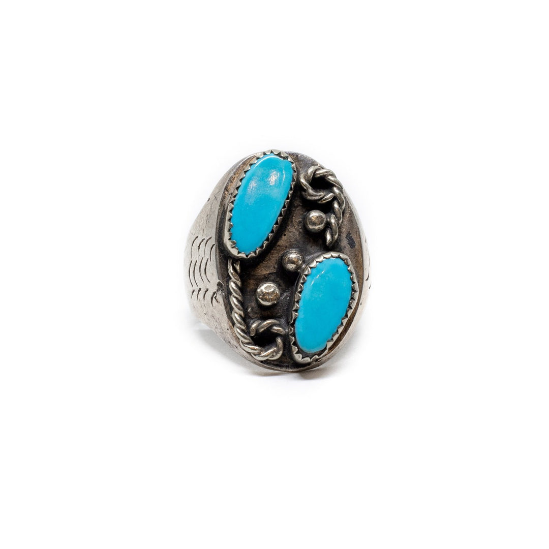 Twin Blue Turquoise Ring - Kingdom Jewelry