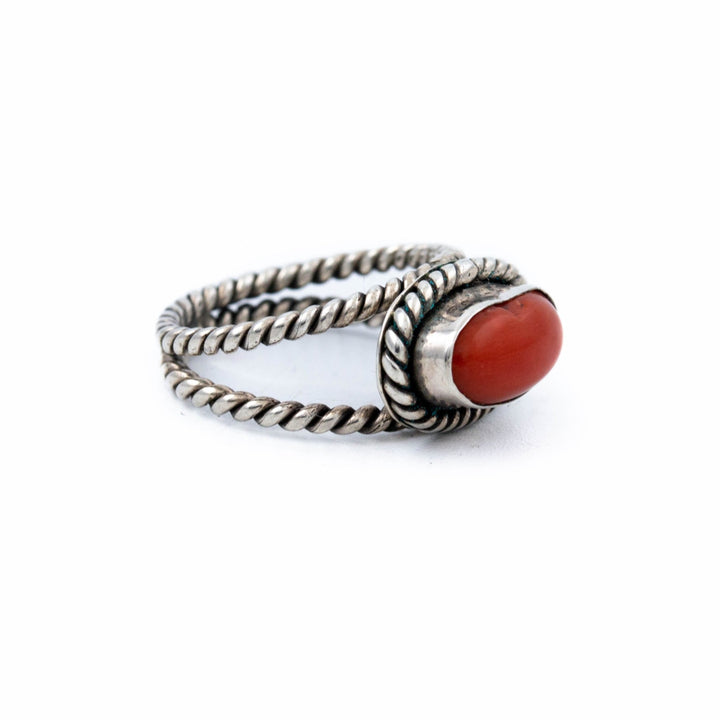 Twisted Oval Coral Ring - Kingdom Jewelry