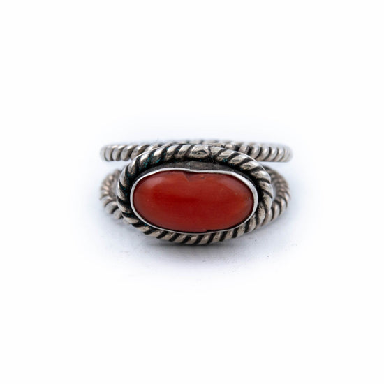 Twisted Oval Coral Ring - Kingdom Jewelry