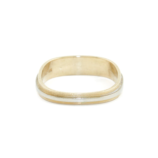 Two Toned 14k Gold Square Band - Kingdom Jewelry