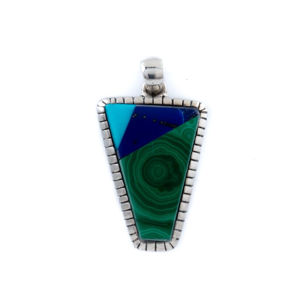 Unique Tri-Toned Intarsia Pendant - Kingdom Jewelry