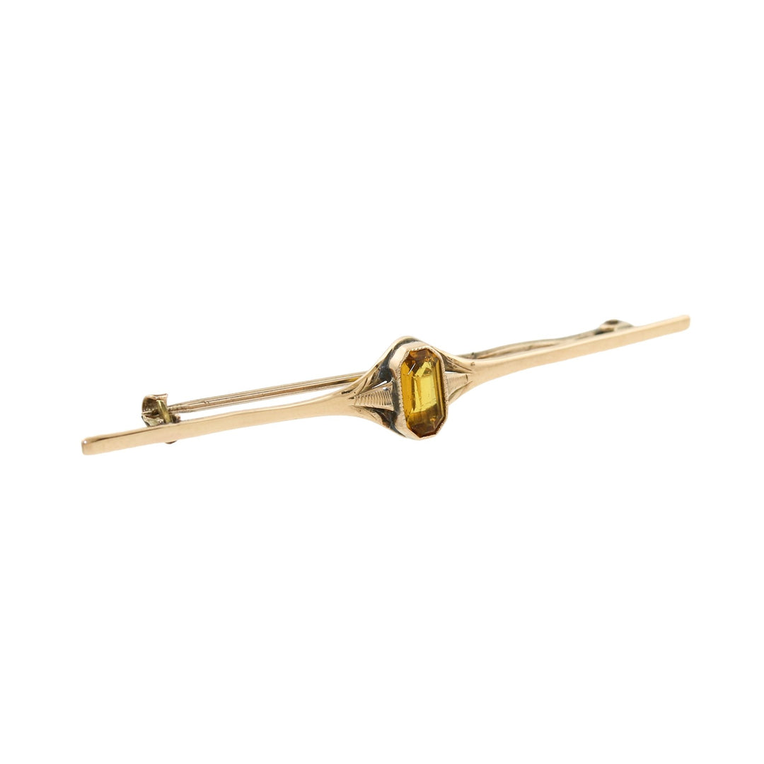 Vintage 10k Citrine Pin - Kingdom Jewelry