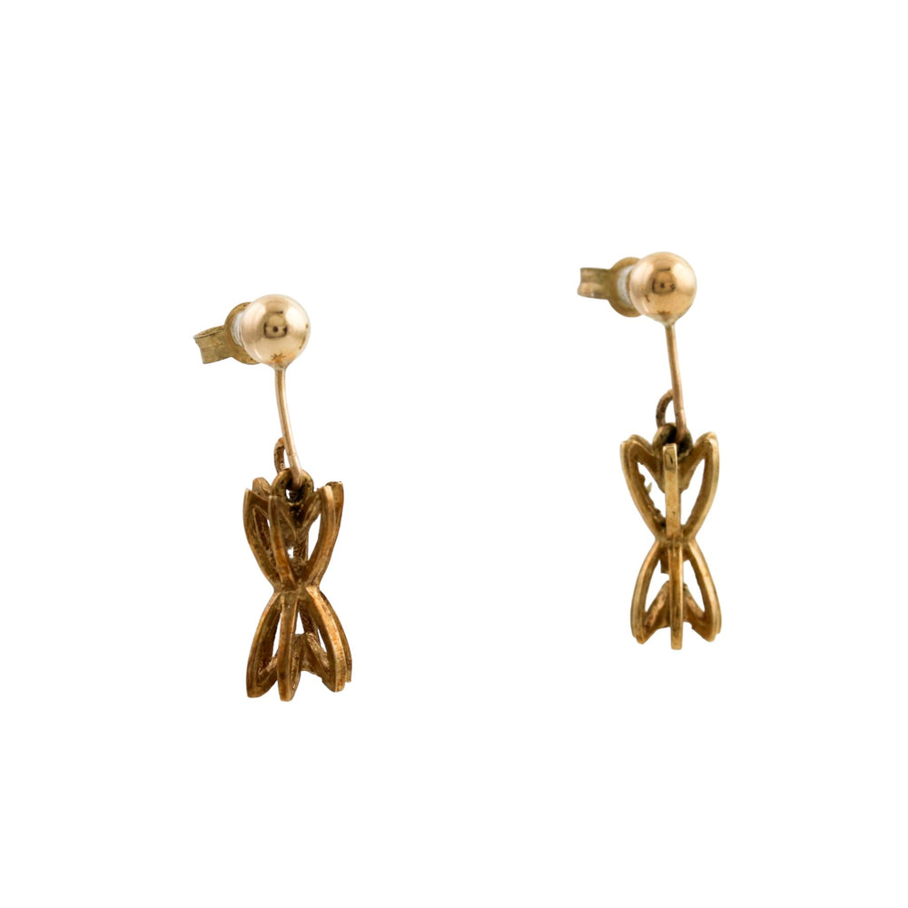 Vintage 10k Gold Drop Earring - Kingdom Jewelry