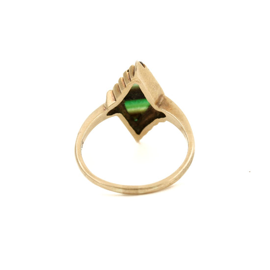 Vintage 10K Gold Fluorite Ring 7 - Kingdom Jewelry
