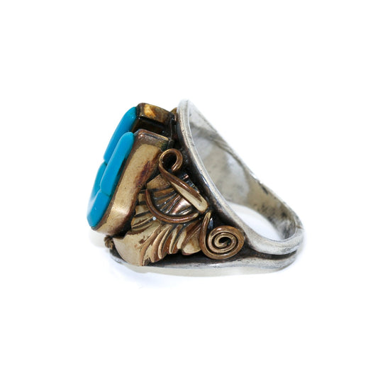 Vintage 10k x Silver Horse Shoe Ring Sz 9 - Kingdom Jewelry