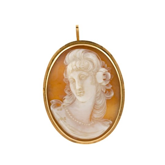 Vintage 14K Cameo Pin Pendant - Kingdom Jewelry