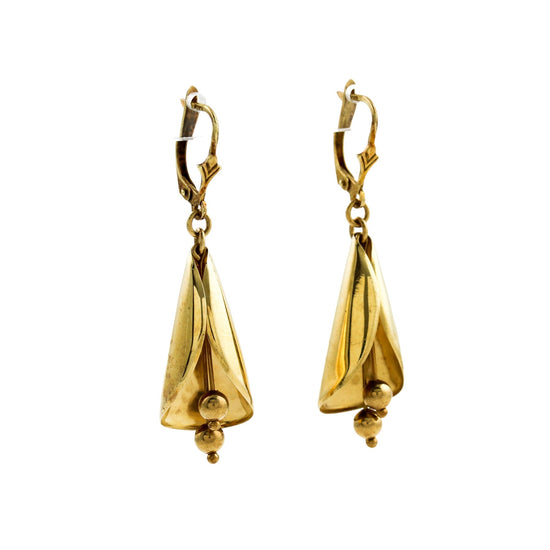 Vintage 14k Gold Drop Earrings - Kingdom Jewelry