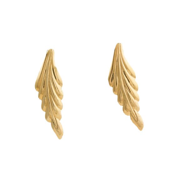 Vintage 14k Gold x Leaf Earrings - Kingdom Jewelry