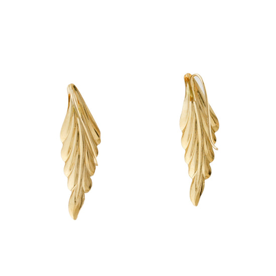 Vintage 14k Gold x Leaf Earrings - Kingdom Jewelry