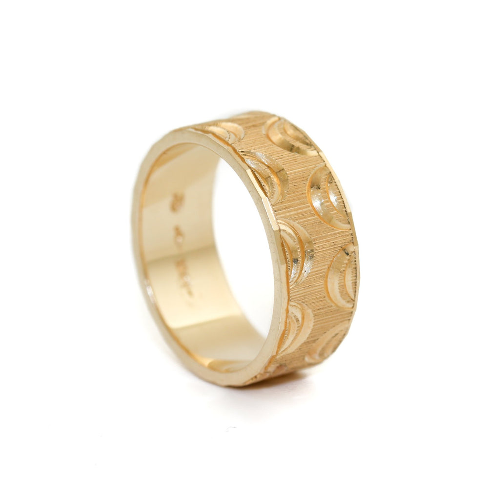Vintage 18k Textured Band sz 6.5 - Kingdom Jewelry