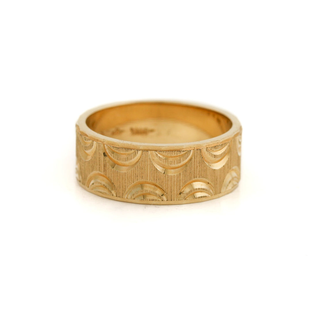 Vintage 18k Textured Band sz 6.5 - Kingdom Jewelry