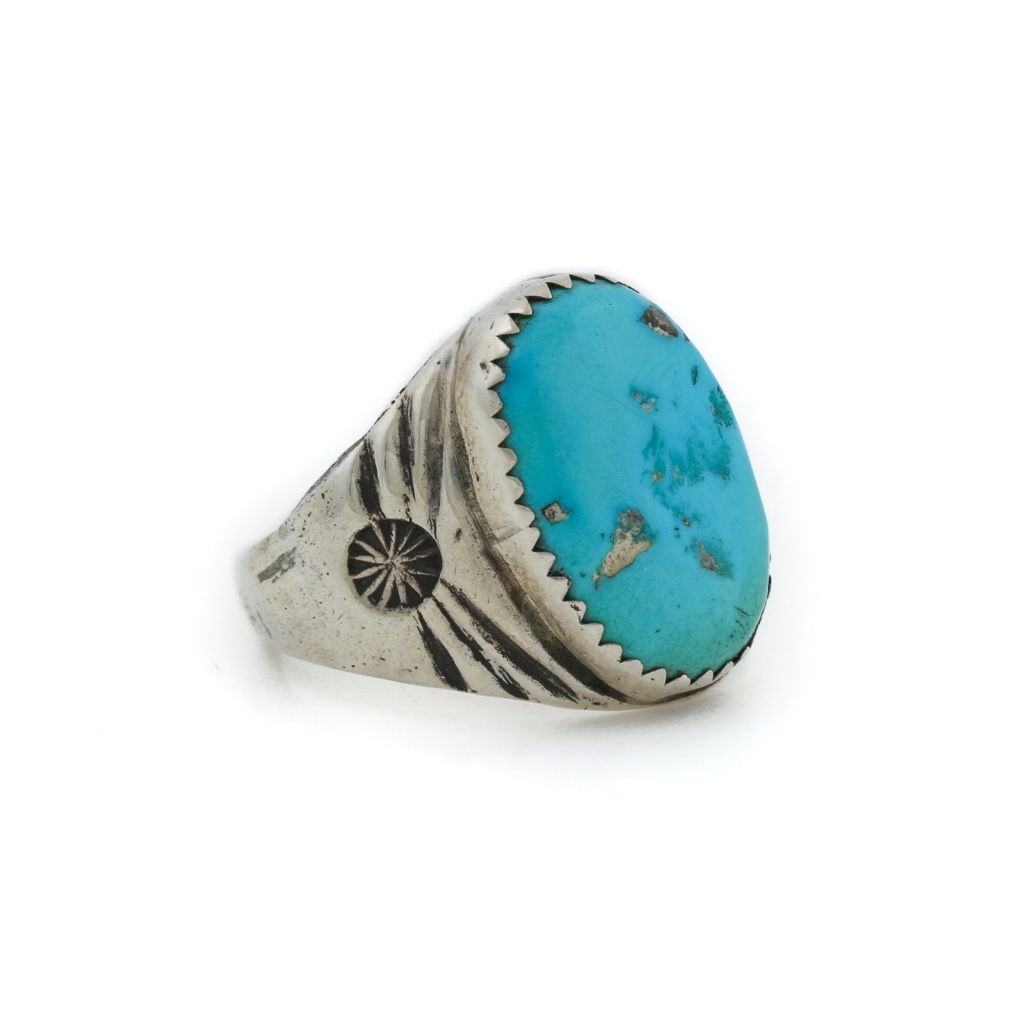 Vintage 1970's x Blue Valley Turquoise Navajo Ring - Kingdom Jewelry