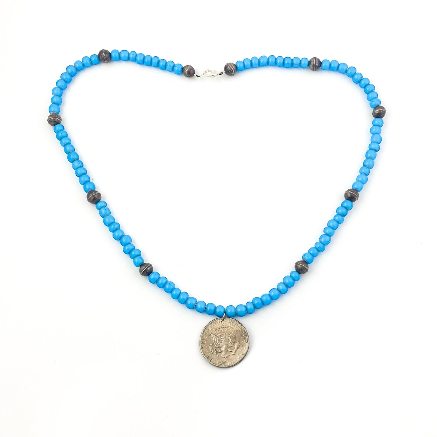Vintage Blue Beaded Necklace - Kingdom Jewelry