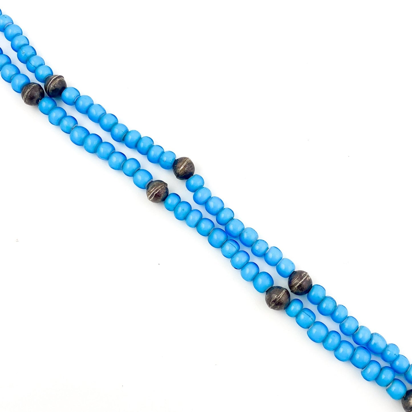 Vintage Blue Beaded Necklace - Kingdom Jewelry