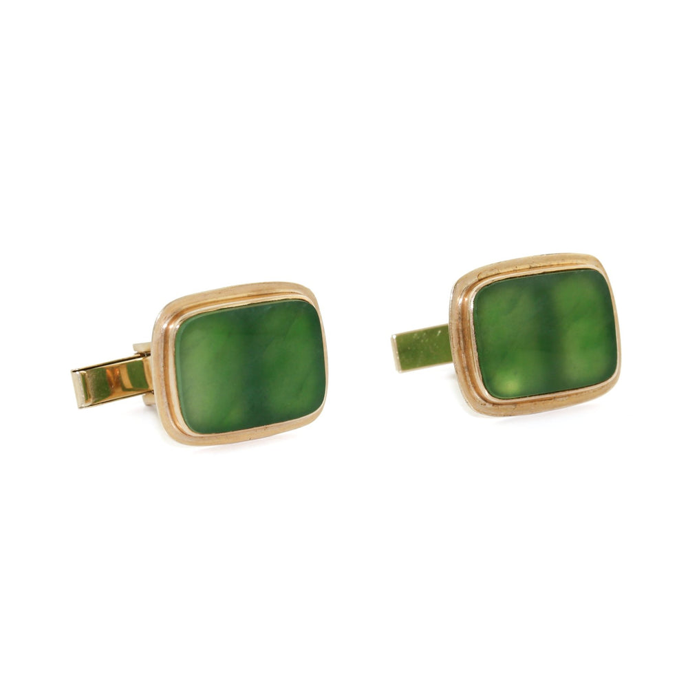 Vintage Gold x Jade Cuff Links - Kingdom Jewelry