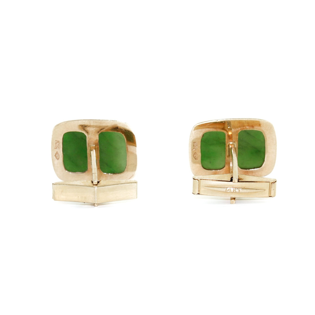 Vintage Gold x Jade Cuff Links - Kingdom Jewelry
