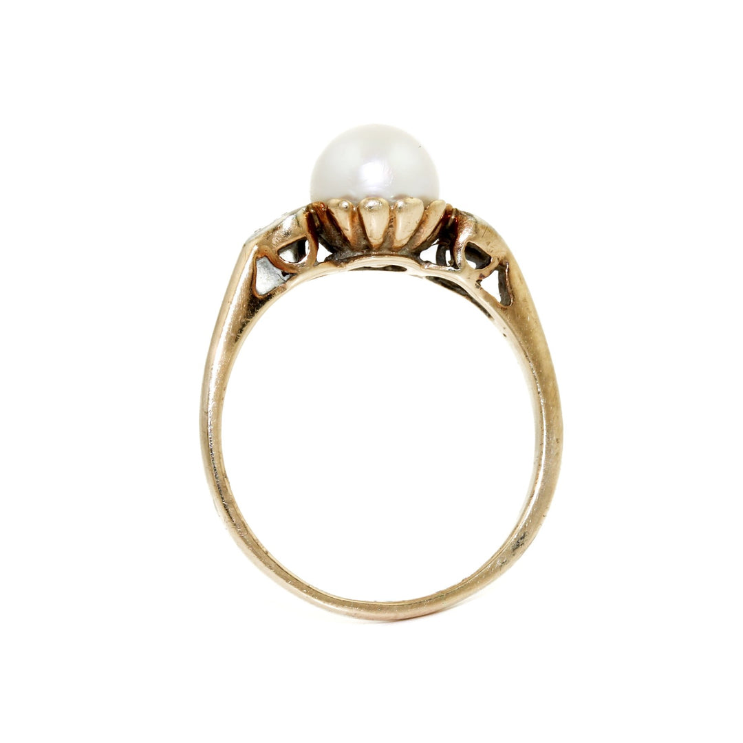 Vintage Gold x Pearl & Diamond Ring - Kingdom Jewelry
