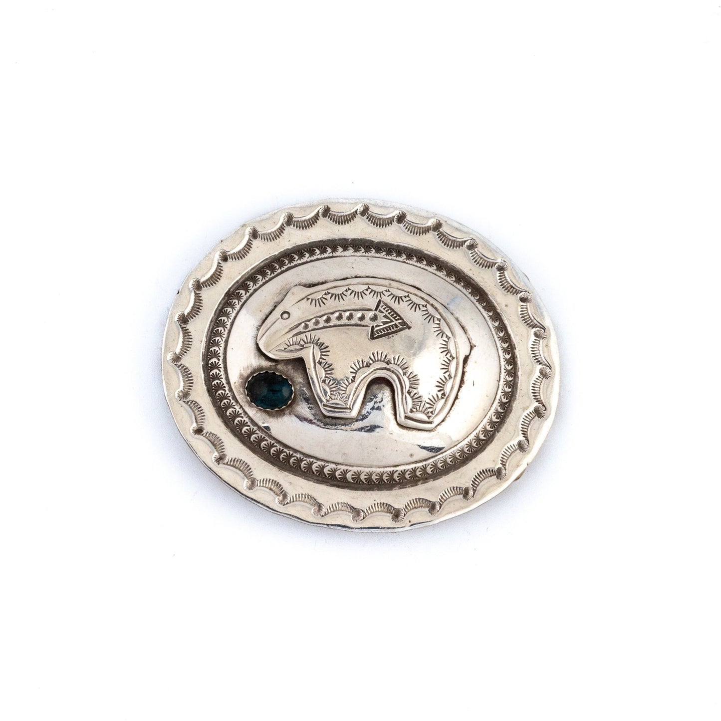 Vintage Onyx Navajo Bear Belt Buckle - Kingdom Jewelry