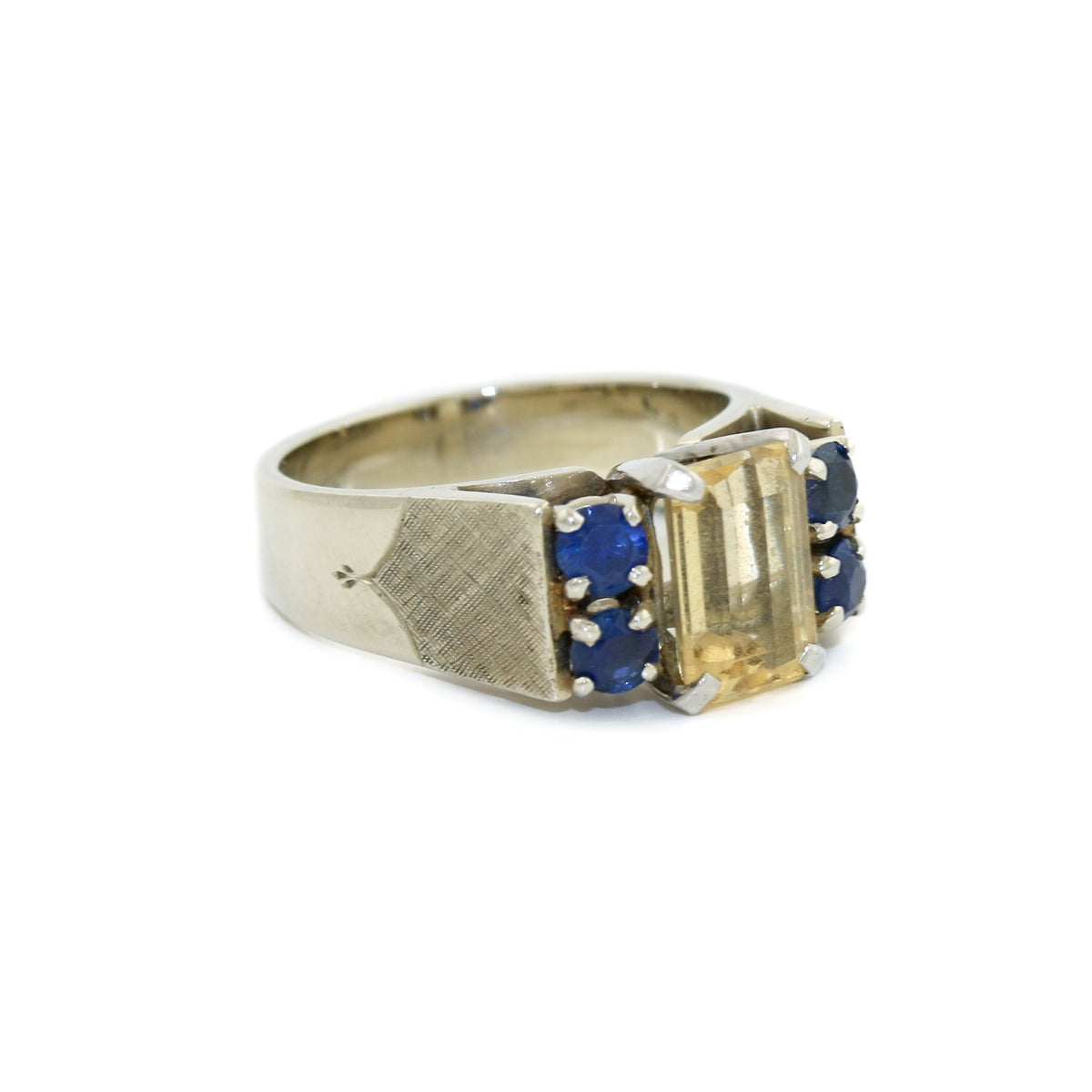 Vintage Sapphire x Citrine 14k Gold Ring - Kingdom Jewelry